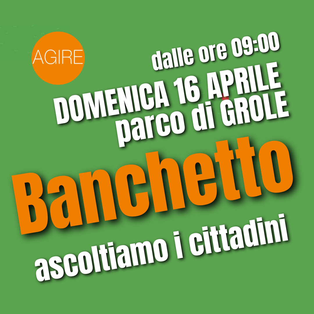 Locandina del banchetto di Agire a Grole.