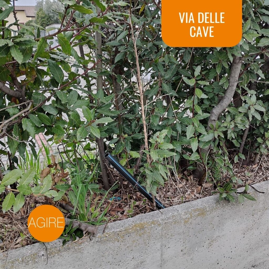 via delle cave a castiglione - impianto irrigazione pubblico rotto