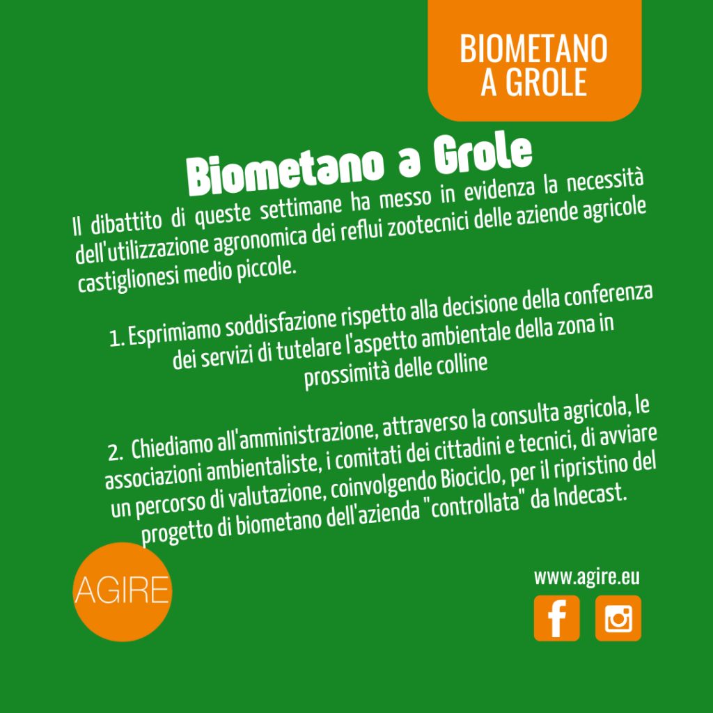 Il nostro punto di vista sul biometano a grole